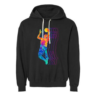 Retro Basketball Player Gift Garment-Dyed Fleece Hoodie