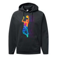 Retro Basketball Player Gift Performance Fleece Hoodie