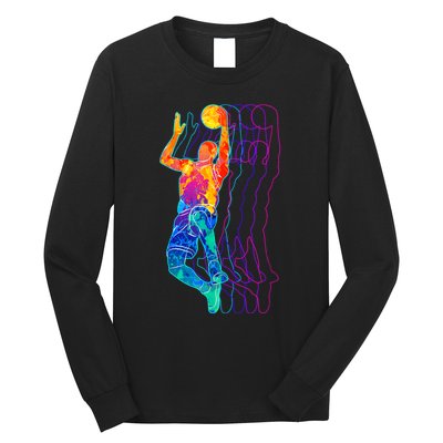 Retro Basketball Player Gift Long Sleeve Shirt