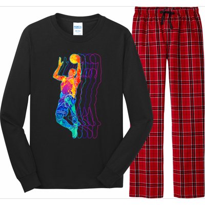 Retro Basketball Player Gift Long Sleeve Pajama Set