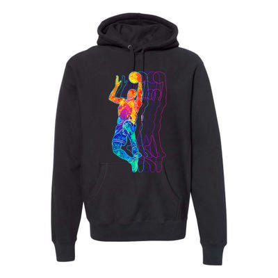 Retro Basketball Player Gift Premium Hoodie