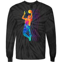 Retro Basketball Player Gift Tie-Dye Long Sleeve Shirt