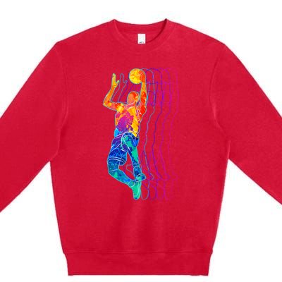 Retro Basketball Player Gift Premium Crewneck Sweatshirt