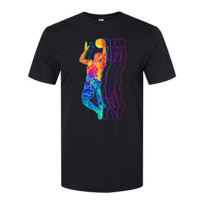 Retro Basketball Player Gift Softstyle CVC T-Shirt