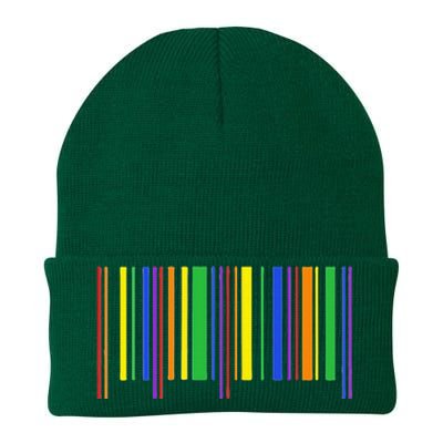 Rainbow Barcode Pride Month Subtle Lgbt Design Gay Rights Knit Cap Winter Beanie