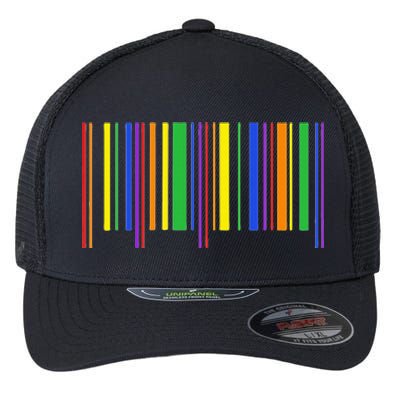 Rainbow Barcode Pride Month Subtle Lgbt Design Gay Rights Flexfit Unipanel Trucker Cap