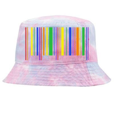 Rainbow Barcode Pride Month Subtle Lgbt Design Gay Rights Tie-Dyed Bucket Hat