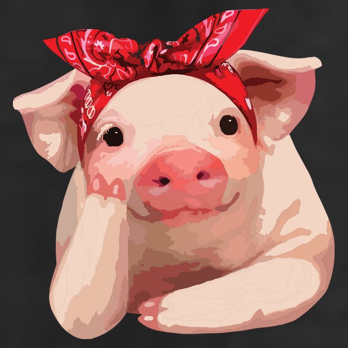 Red Bandanna Pig Funny I Love Piggy Adult Drive Performance Visor