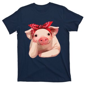 Red Bandanna Pig Funny I Love Piggy T-Shirt