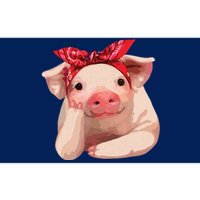 Red Bandanna Pig Funny I Love Piggy Bumper Sticker