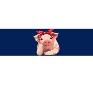 Red Bandanna Pig Funny I Love Piggy Bumper Sticker