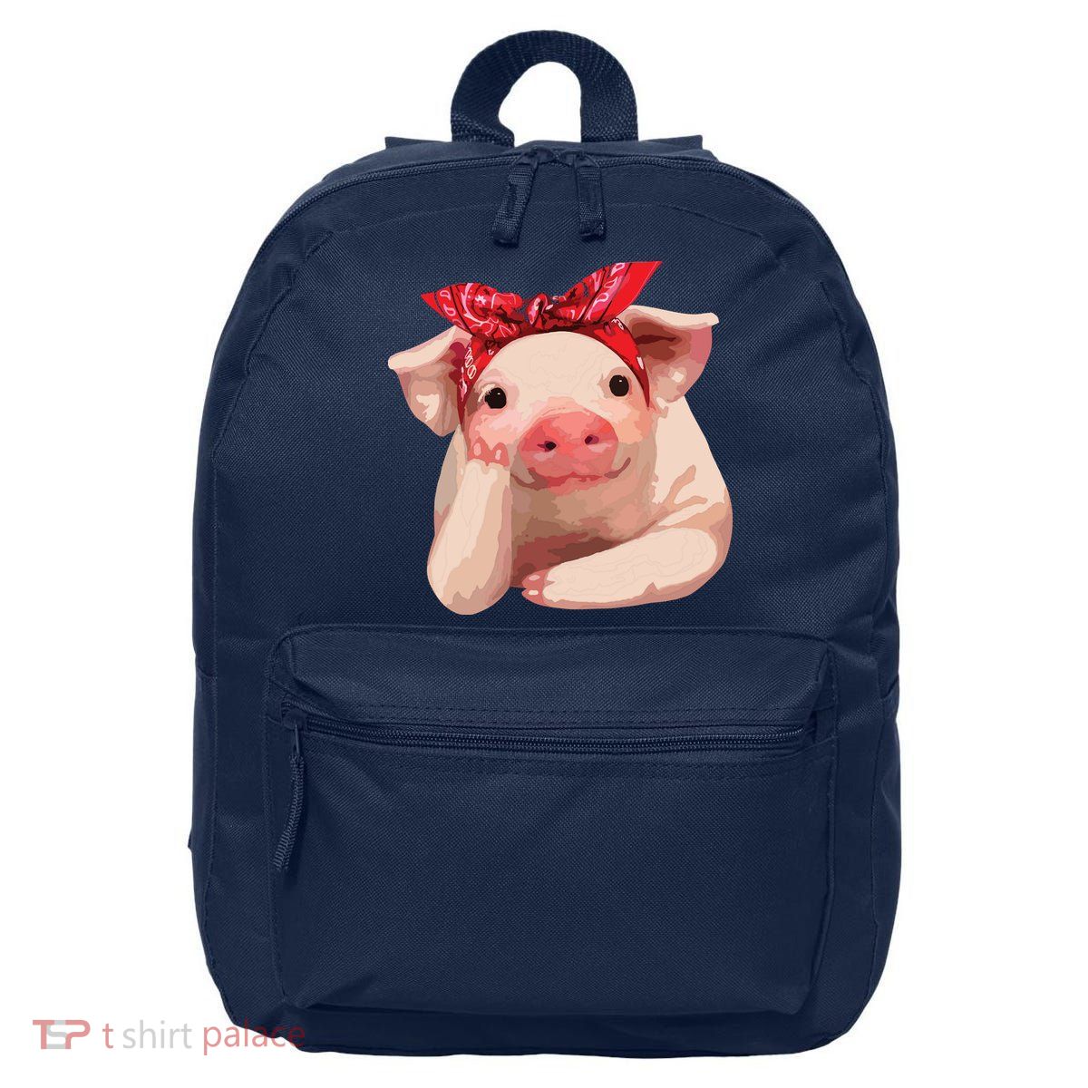 Red Bandanna Pig Funny I Love Piggy 16 in Basic Backpack
