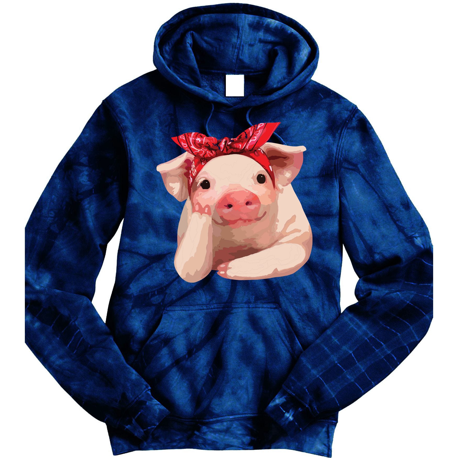 Red Bandanna Pig Funny I Love Piggy Tie Dye Hoodie