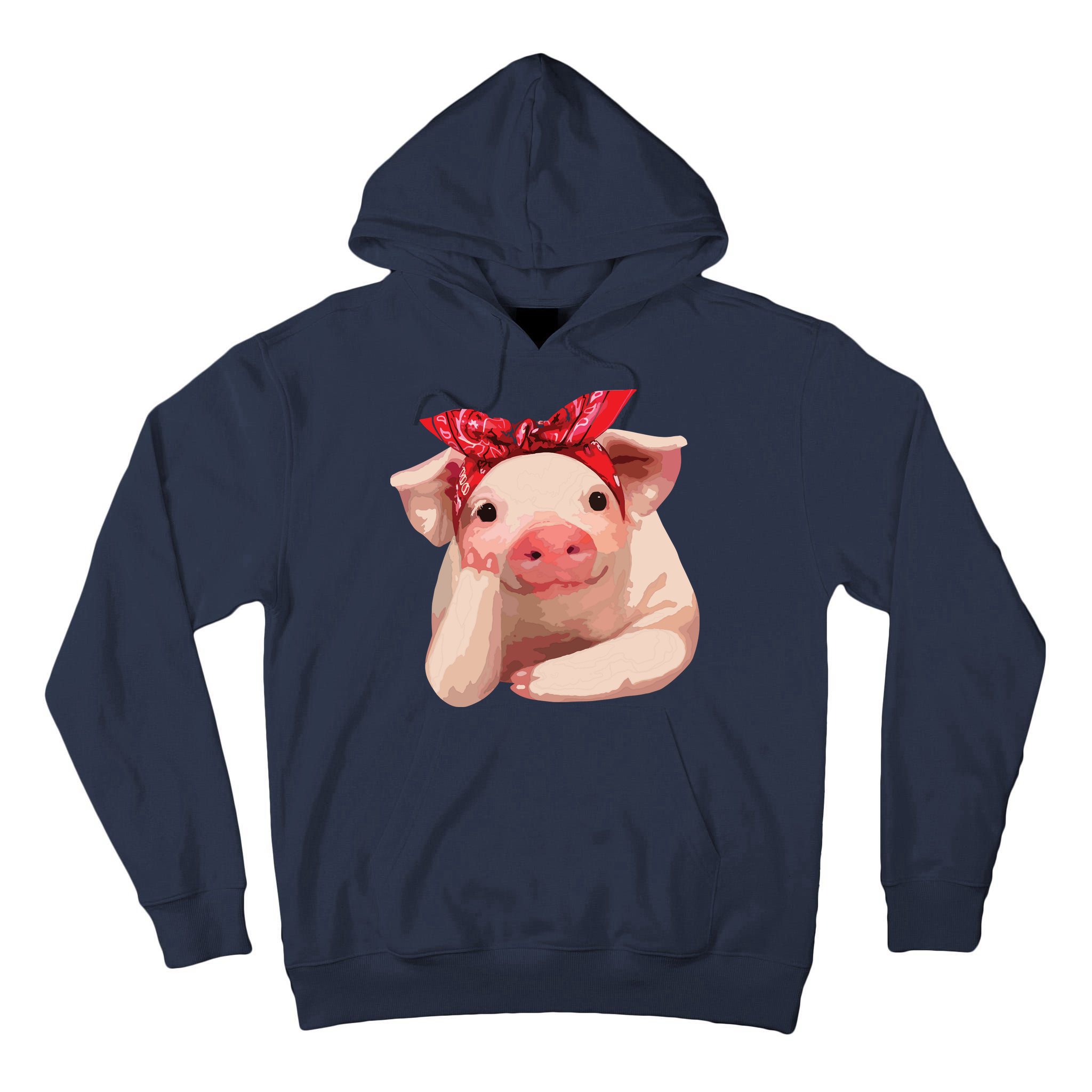 Red Bandanna Pig Funny I Love Piggy Tall Hoodie