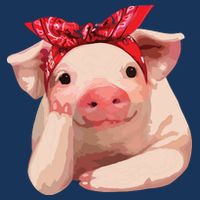 Red Bandanna Pig Funny I Love Piggy Visor