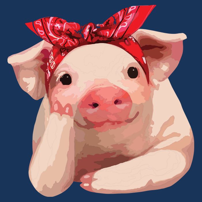 Red Bandanna Pig Funny I Love Piggy Visor