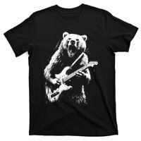 Rock Bear Playing Guitar Funny Guitar Bear Music T-Shirt