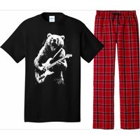 Rock Bear Playing Guitar Funny Guitar Bear Music Pajama Set