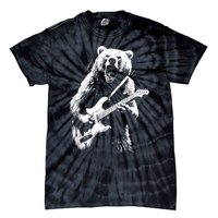 Rock Bear Playing Guitar Funny Guitar Bear Music Tie-Dye T-Shirt