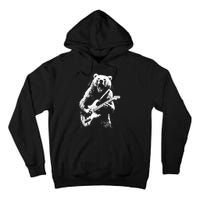 Rock Bear Playing Guitar Funny Guitar Bear Music Tall Hoodie