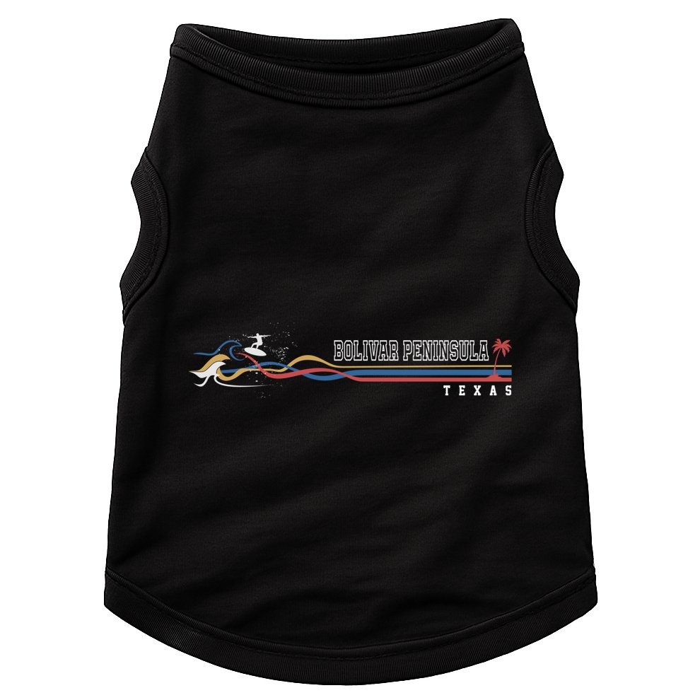 Retro Bolivar Peninsula Texas Surfboarder Cute Gift Doggie Tank