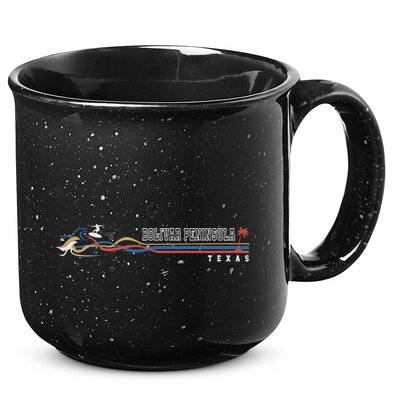 Retro Bolivar Peninsula Texas Surfboarder Cute Gift 15oz Campfire Ceramic Mug