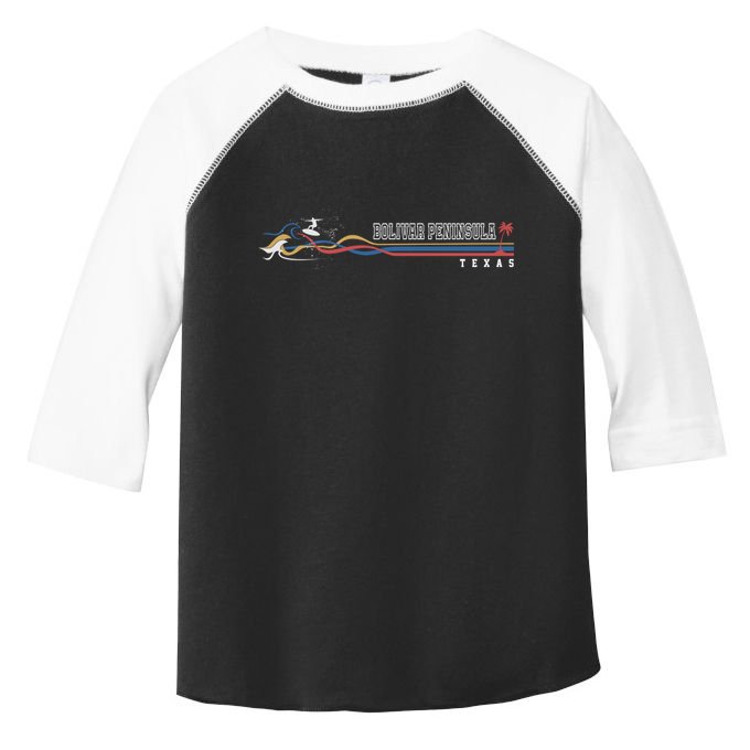 Retro Bolivar Peninsula Texas Surfboarder Cute Gift Toddler Fine Jersey T-Shirt