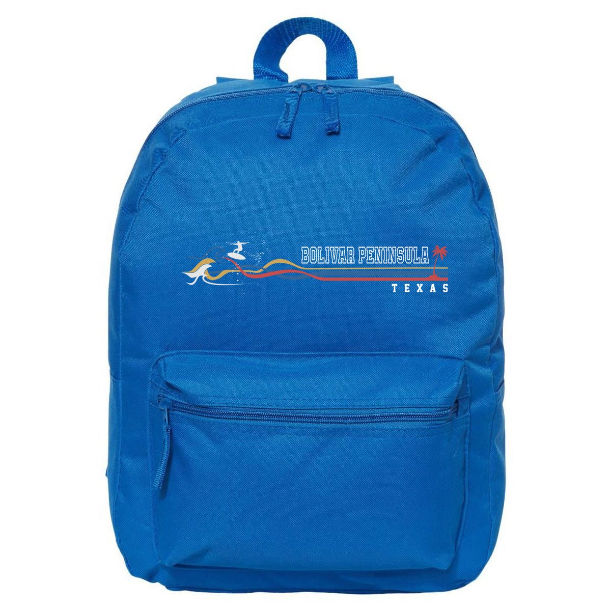 Retro Bolivar Peninsula Texas Surfboarder Cute Gift 16 in Basic Backpack