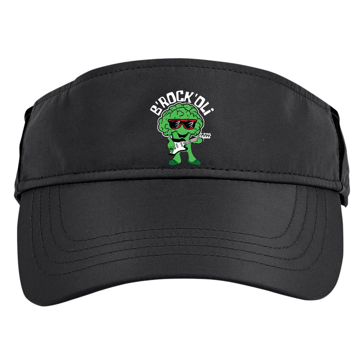 Rocking Broccoli Playing Guitar Veggie Vegetable Vegetarian Adult Drive Performance Visor