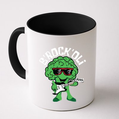 Rocking Broccoli Playing Guitar Veggie Vegetable Vegetarian Mug