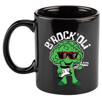 Rocking Broccoli Playing Guitar Veggie Vegetable Vegetarian 11oz C Handle Ceramic Mug