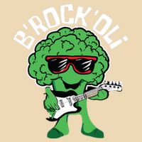 Rocking Broccoli Playing Guitar Veggie Vegetable Vegetarian Drawstring Bag