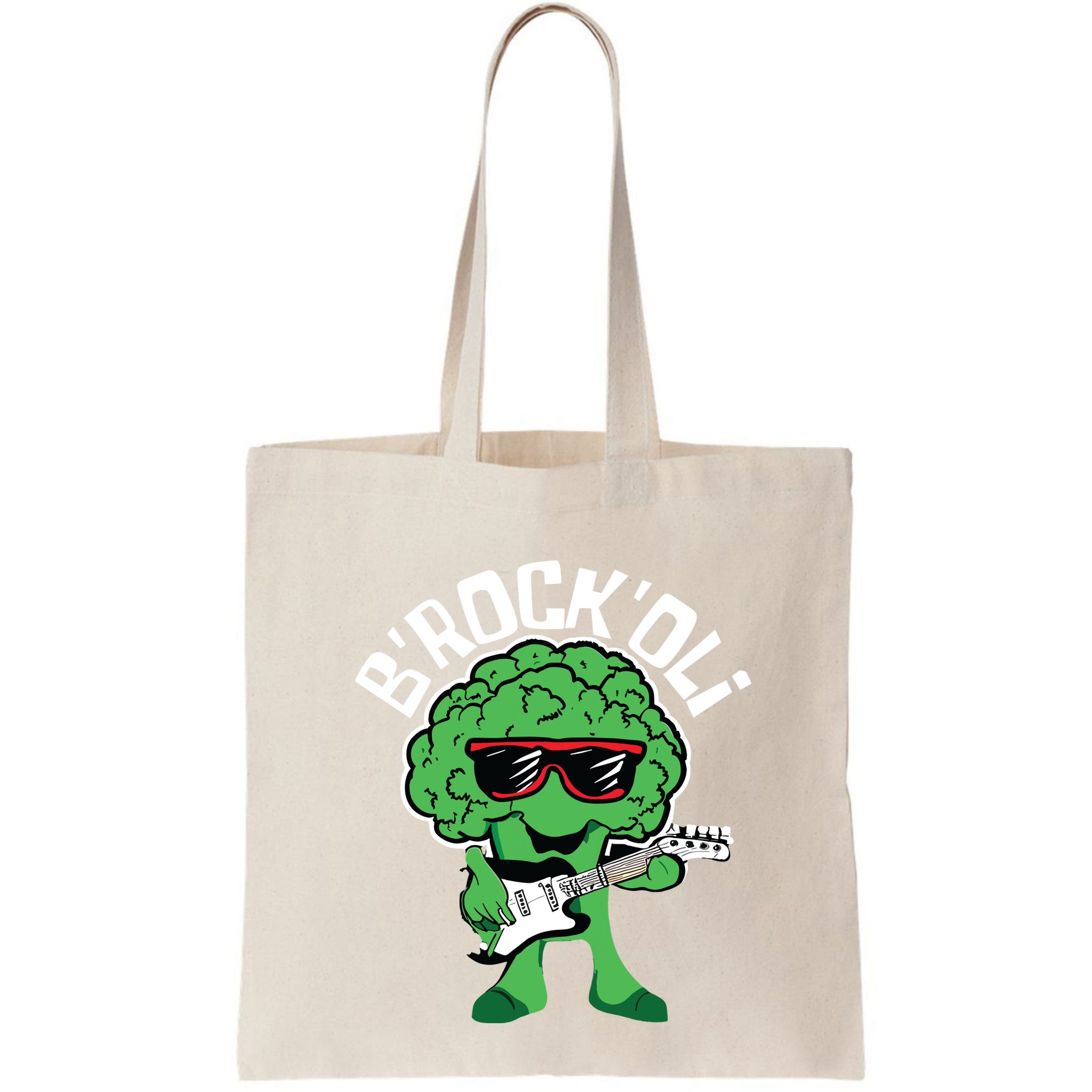 Rocking Broccoli Playing Guitar Veggie Vegetable Vegetarian Bag