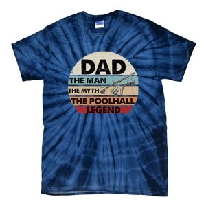 Retro Billiard Player Dad, Billiards Pool Billiards Dad Gift Father's Day Tie-Dye T-Shirt