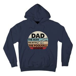 Retro Billiard Player Dad, Billiards Pool Billiards Dad Gift Father's Day Tall Hoodie