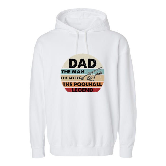 Retro Billiard Player Dad, Billiards Pool Billiards Dad Gift Father's Day Garment-Dyed Fleece Hoodie