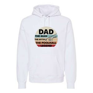 Retro Billiard Player Dad, Billiards Pool Billiards Dad Gift Father's Day Premium Hoodie