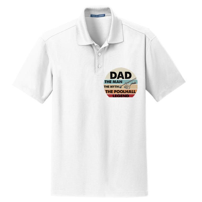 Retro Billiard Player Dad, Billiards Pool Billiards Dad Gift Father's Day Dry Zone Grid Polo