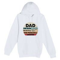 Retro Billiard Player Dad, Billiards Pool Billiards Dad Gift Father's Day Premium Pullover Hoodie