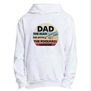 Retro Billiard Player Dad, Billiards Pool Billiards Dad Gift Father's Day Urban Pullover Hoodie