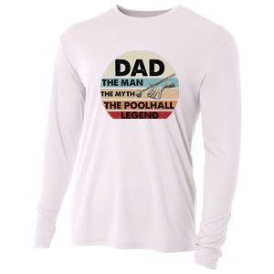 Retro Billiard Player Dad, Billiards Pool Billiards Dad Gift Father's Day Cooling Performance Long Sleeve Crew