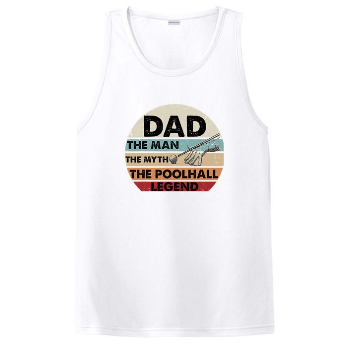 Retro Billiard Player Dad, Billiards Pool Billiards Dad Gift Father's Day PosiCharge Competitor Tank