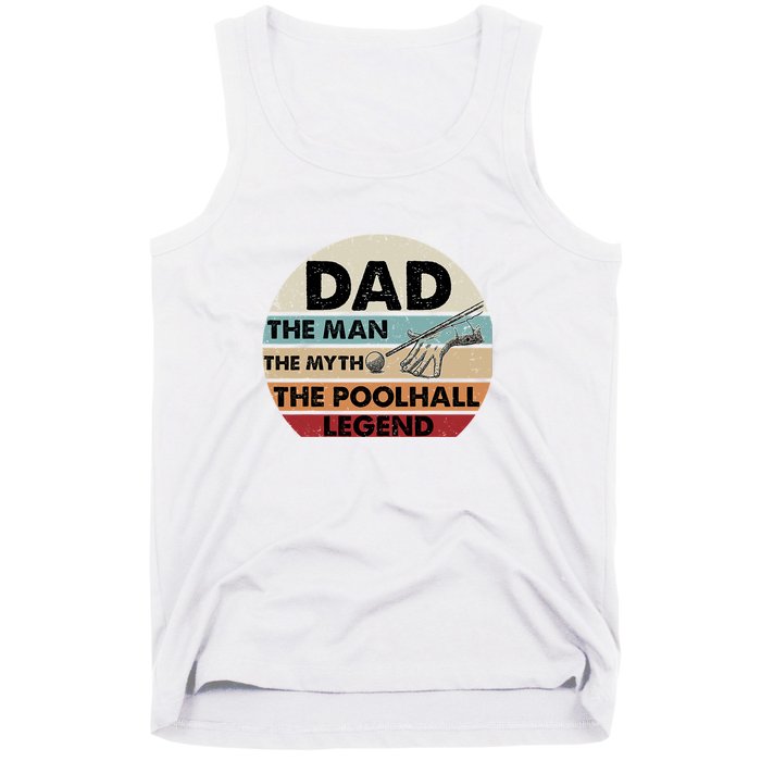 Retro Billiard Player Dad, Billiards Pool Billiards Dad Gift Father's Day Tank Top