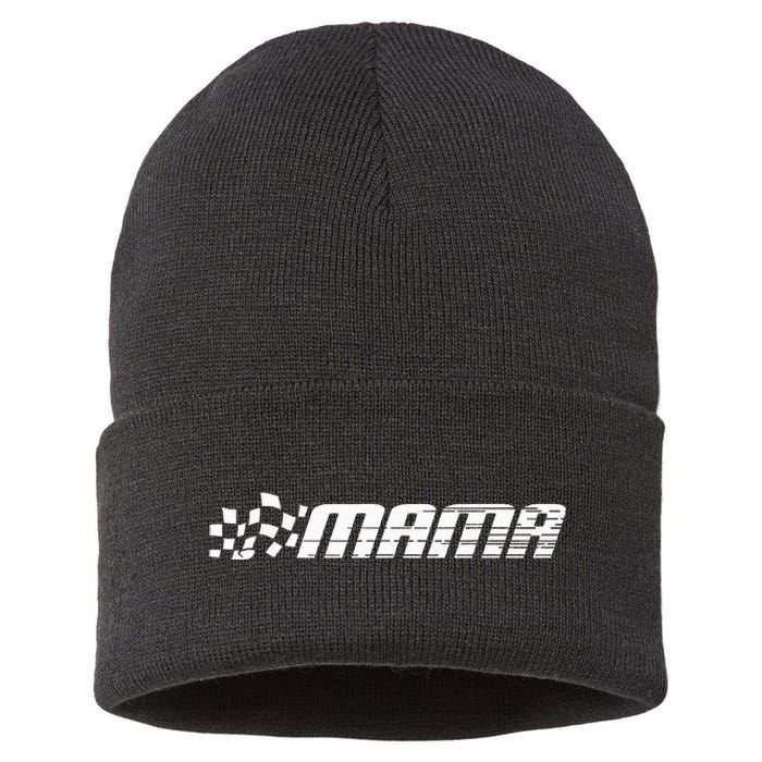 Racing Birthday Party Race Car Pit Crew Mama Sustainable Knit Beanie