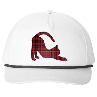 Red Buffalo Plaid Cat Matching Family Christmas Gift Snapback Five-Panel Rope Hat