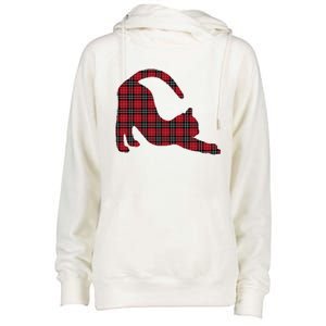 Red Buffalo Plaid Cat Matching Family Christmas Gift Womens Funnel Neck Pullover Hood