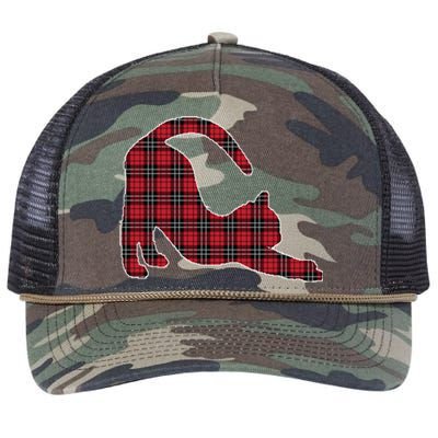 Red Buffalo Plaid Cat Matching Family Christmas Gift Retro Rope Trucker Hat Cap