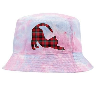 Red Buffalo Plaid Cat Matching Family Christmas Gift Tie-Dyed Bucket Hat