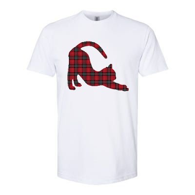 Red Buffalo Plaid Cat Matching Family Christmas Gift Softstyle CVC T-Shirt