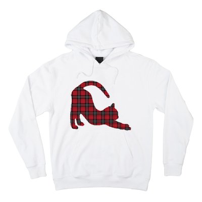 Red Buffalo Plaid Cat Matching Family Christmas Gift Hoodie